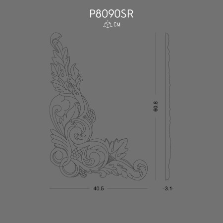P8090SR Models of decorative wall ornaments in polyurethane