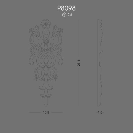P8098 Prices of ornaments and wall decorations in polyurethane with decorative models