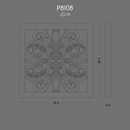 P8108 Polyurethane ornaments and wall decorations with decorative patterns