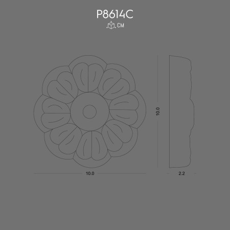 P8614C Types of ornaments and wall accessories in polyurethane with decorative patterns