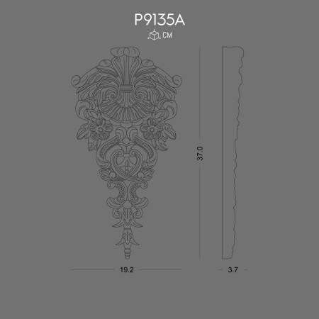 P9135A Prices of ornaments and wall decorations in polyurethane with decorative patterns