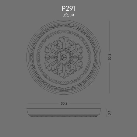 P291 Prices polyurethane wall rosette with decorative pattern. Polyurethane decoration products