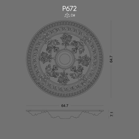 P672 Polyurethane wall rosette model
