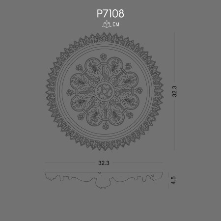 P7108 Prices polyurethane wall rosette with decorative pattern