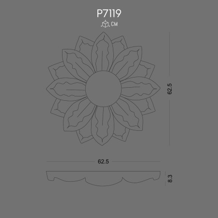 P7119 Manufacture of polyurethane wall rosette with decorative pattern