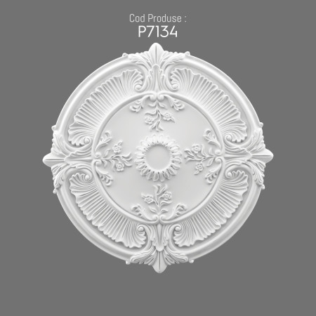 P7134 Production of polyurethane wall rosette with decorative pattern. Polyurethane decoration products