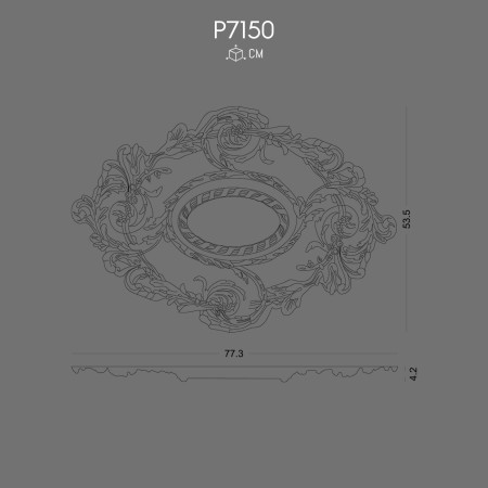 P7150 Prices polyurethane wall rosette with decorative pattern. Polyurethane decoration products