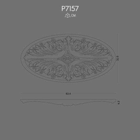 P7157 Types of polyurethane wall rosette with decorative pattern. Polyurethane decoration products