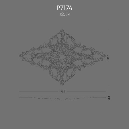 P7174 Polyurethane wall rosette model