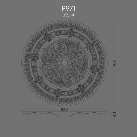 P971 Polyurethane wall rosette model