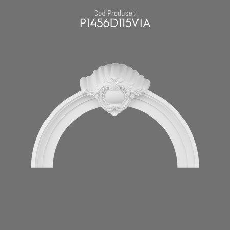 P1456D115VIA Decoratiune din poliuretan pentru placare exterioara de fațadă din poliuretan. Ferestre cu arcada semirotunda. 