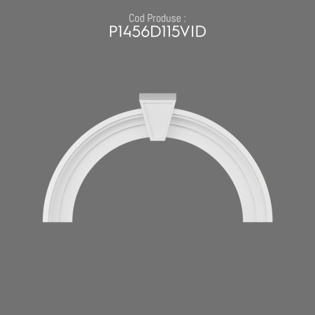 P1456D115VID Decoratiune  din poliuretan prefabricat pentru margine fereastră de exterior cu arcada semirotunda