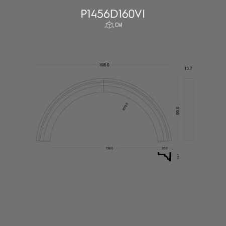 P1456D160VI Element de fatada din poliuretan pentru placare