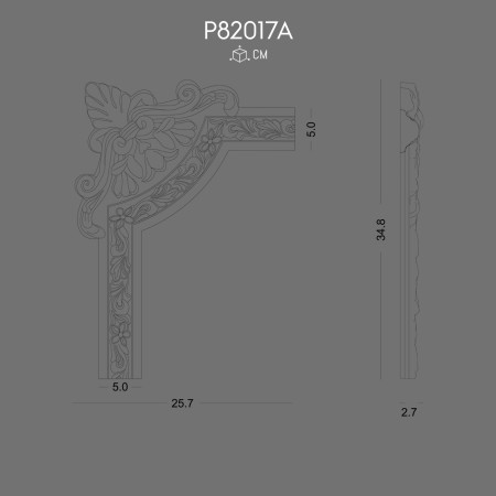 P82017A Polyurethane decorations for wall arm