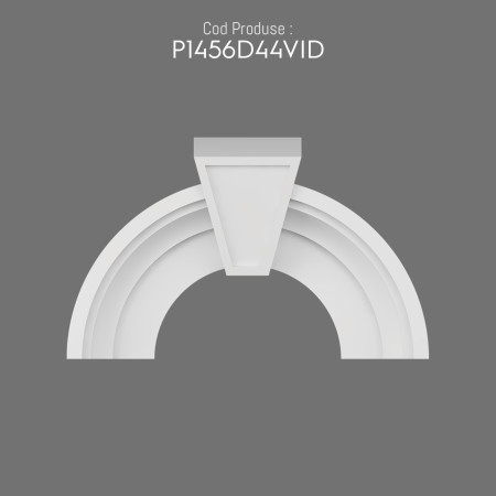 P1456D44VID Decoratiune  din poliuretan prefabricat pentru margine fereastră de exterior cu arcada semirotunda