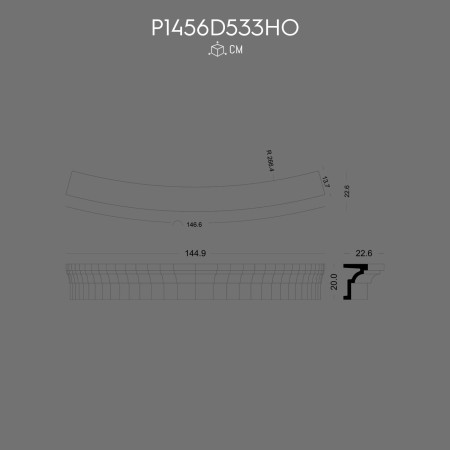 P1456D533HO Decoratiune din poliuretan pentru placare fatade pentru marginea ferestrei cu arcada semirotunda. Modele si tipuri de stalpi.