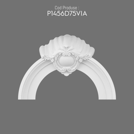 P1456D75VIA Decoratiune din  poliuretan pentru margine de perete cu arcada semirotunda 