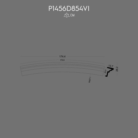 P1456D854VI Decoratiune din poliuretan pentru placare exterioara de fațadă din poliuretan. Ferestre cu arcada semirotunda. Modele de arcade semirotunde.