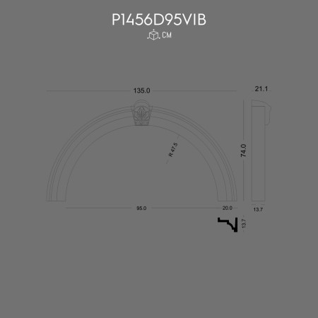 P1456D95VIB Element de fatada din poliuretan pentru placare