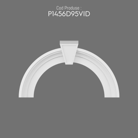 P1456D95VID Decoratiune din poliuretan pentru placare fatade pentru marginea ferestrei cu arcada semirotunda.