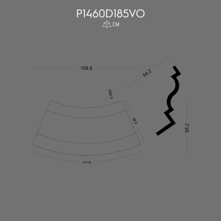 P1460D185VO Element de fatada din poliuretan pentru placare