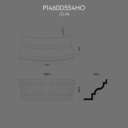P1460D554HO Model decorativ  pentru placare fatada pentru fereastra