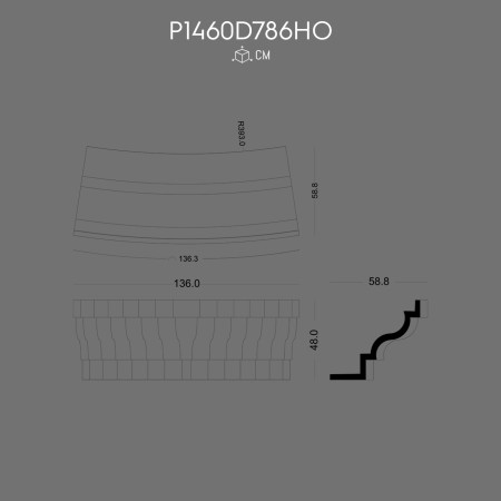 P1460D786HO Decorațiune pentru placare de fațadă din poliuretan prefabricată. Marginea ferestrei decorative din poliuretan. Modele si tipuri de stalpi.