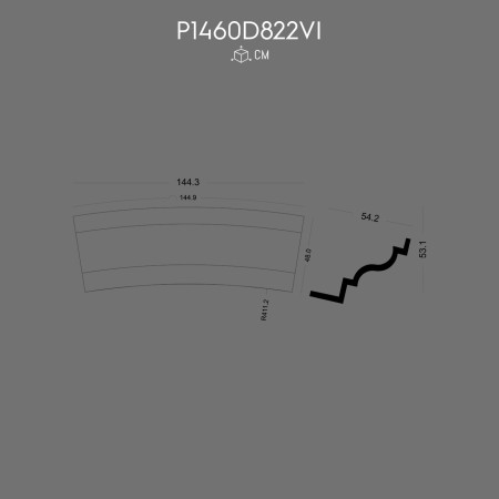 P1460D822VI Poliuretan prefabricat placare fațadă exterior cu model pentru marginea ferestrei cu modele de arcada semirotunda. Modele si tipuri de stalpi