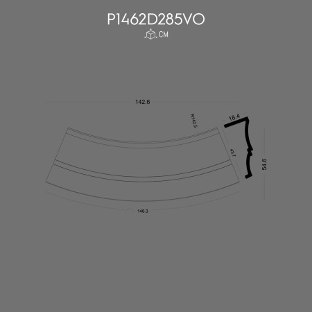 P1462D285VO Model decorativ  pentru placare fatada pentru fereastra cu tipuri de stalp