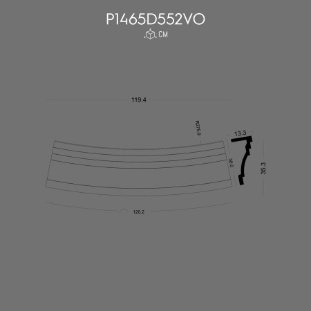 P1465D552VO Model decorativ  pentru placare fatada pentru fereastra cu tipuri de stalp