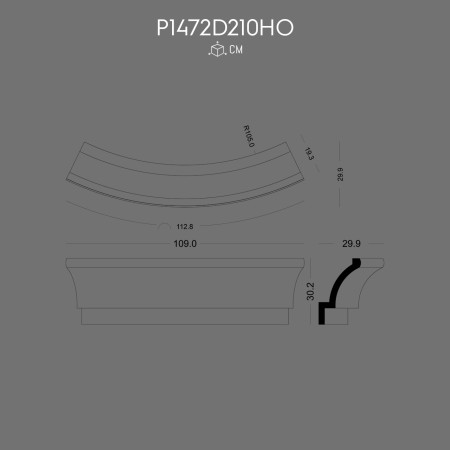 P1472D210HO Decoratiune din poliuretan pentru marginea ferestrei 