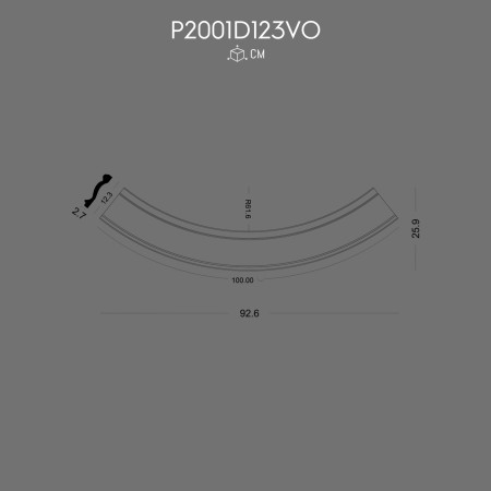 P2001D123VO Pervaz prefabricat arcada semirotunda
