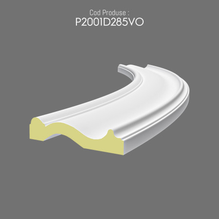 P2001D285VO Decoratiune din  poliuretan pentru margine de perete cu arcada semirotunda 