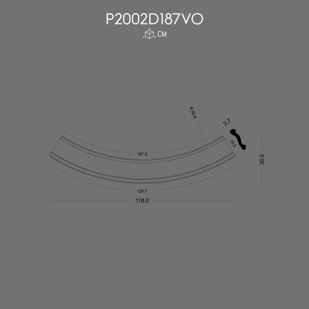 P2002D187VO Decoruri ornamentale exterioare poliuretan arcade semirotunde.