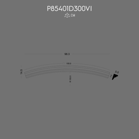 P85401D300VI Perete decorativ Marginea ferestrei din poliuretanarcada semirotunda 