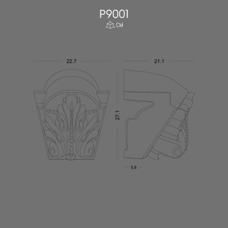 P9001  Decoratiuni  din poliuretan pentru pervaz exterior