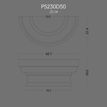 P5230D50 Coloană din poliuretan decorativ doric