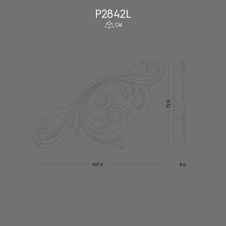 P2842L Decoratiune poliuretan, preturi coroana perete modelata din poliuretan