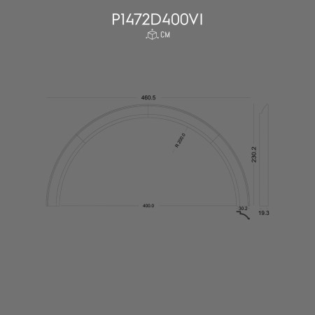 P1472D400VI Decoratiune din poliuretan pentru placare exterioara de fațadă din poliuretan. Ferestre cu arcada semirotunda. Tipuri de stalpi.