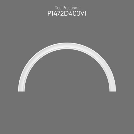 P1472D400VI Decoratiune din poliuretan pentru placare exterioara de fațadă din poliuretan. Ferestre cu arcada semirotunda. Tipuri de stalpi.