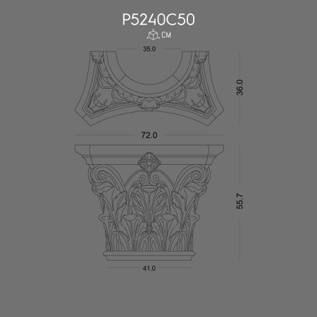 P5240C50 Modele de coloane din poliuretan doric,ionic, corintic