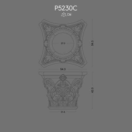 P5230C Productie capiteluri coloane decorative dorice, corintice din poliuretan 
