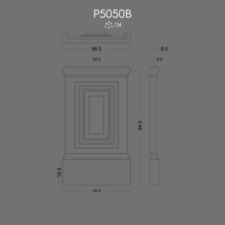 P5050B Coloană din poliuretan cu model bizantin, roman, greac, coloană decorativa și modele de capitel din poliuretan.