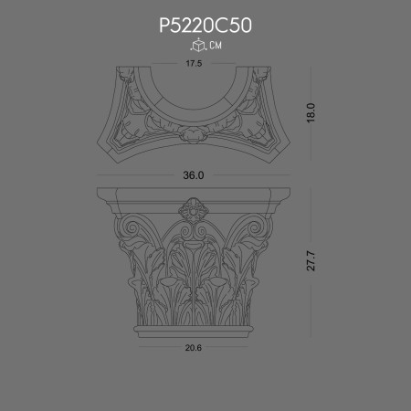 P5220C50 Coloane din poliuretan .Coloane corintice, dorice ,ionice si capiteluri