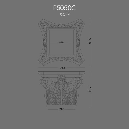 P5050C Modele de capitelii din  poliuretan. Coloană decorativa din poliuretan.