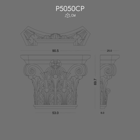 P5050CP Modele de coloana din poliuretan cu model otoman .