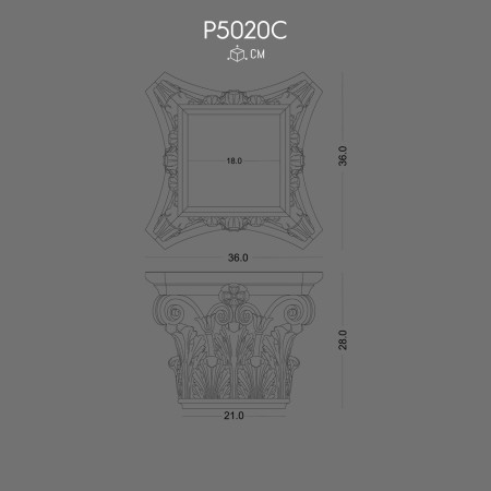 P5020C Modele de stalpi din poliuretan pentru interior si exterior