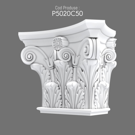 P5020C50 Pilastru din poliuretan cu modele decorative si capitelii din poliuretan
