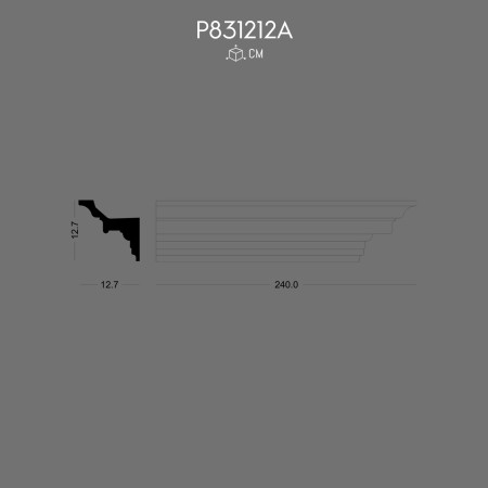 P831212A Cornise simplu decorativ de perete din poliuretan fara model