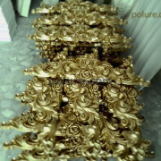 Gold-painted polyurethane crown models